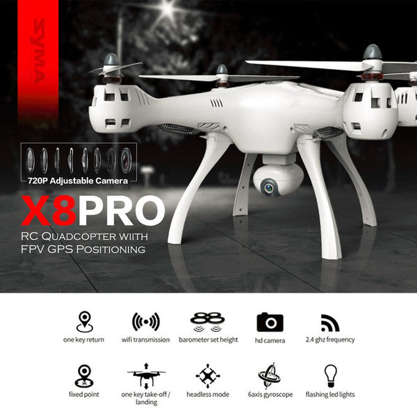 SYMA X8PRO GPS DRON WIFI FPV With 720P HD Camera Adjustable Camera drone 6Axis Altitude Hold x8 pro RC Quadcopter RTF